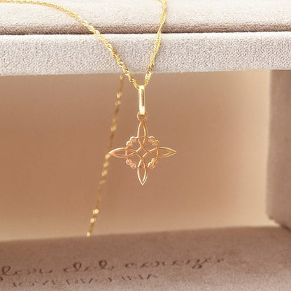 Dije Nudo de Brujas en Oro 18K