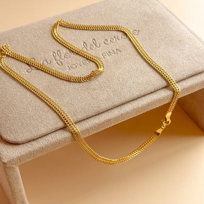 Cadena Plana en Oro 18K – 45 cm