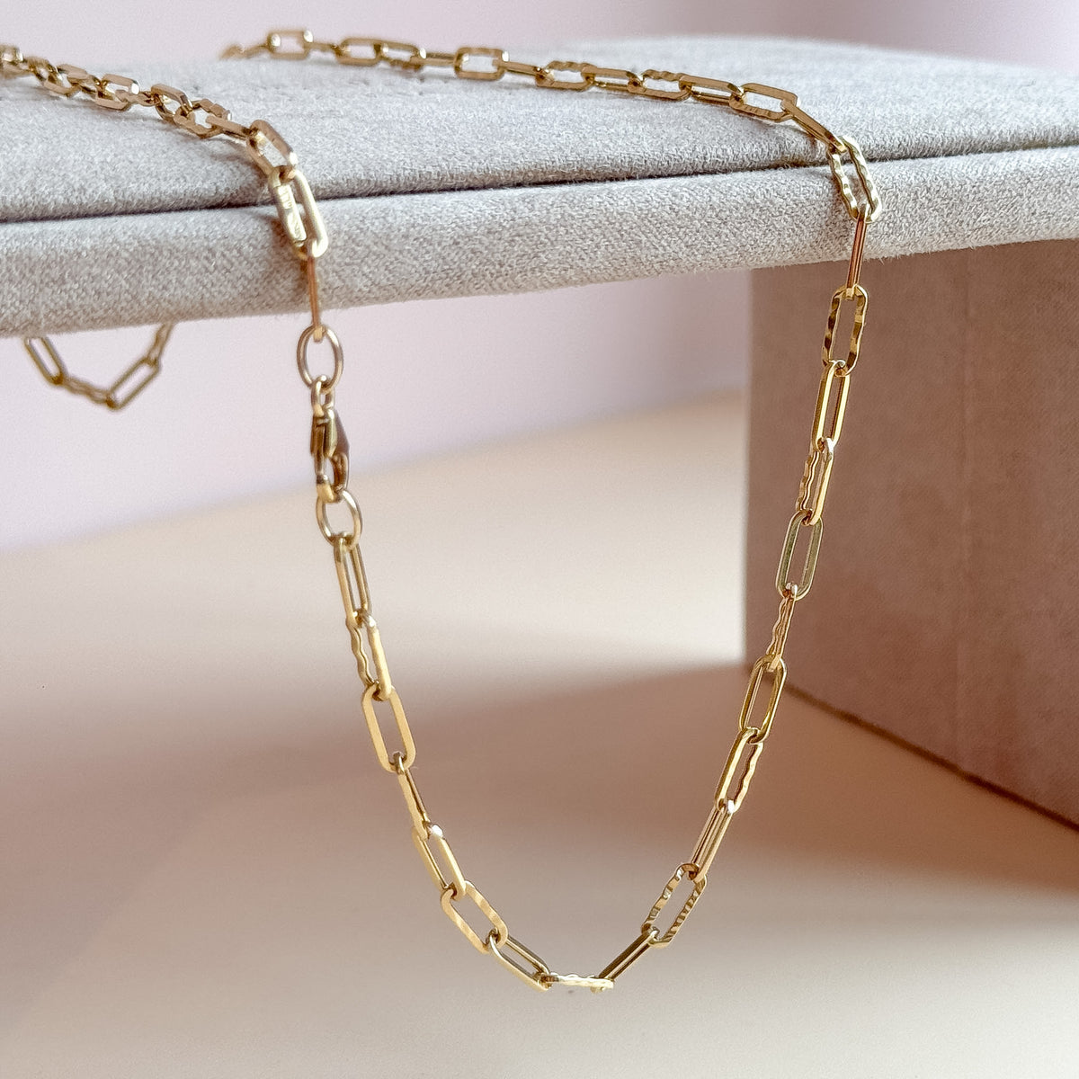 Cadena Paperclip Diamantada