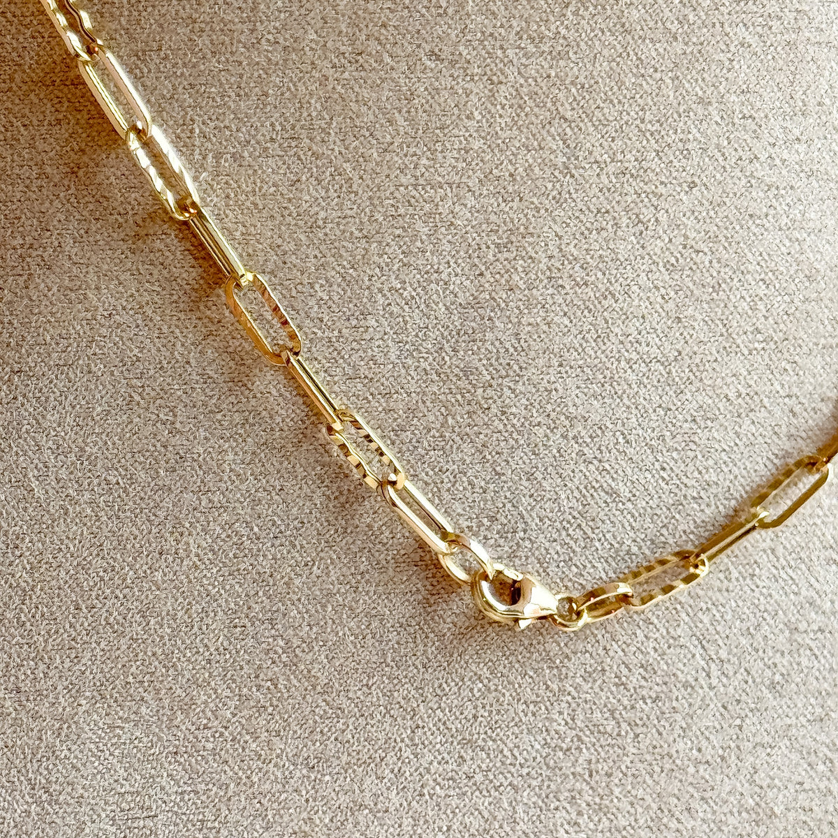 Cadena Paperclip Diamantada