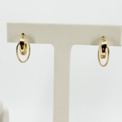 Aretes Argolla Doble Trenza
