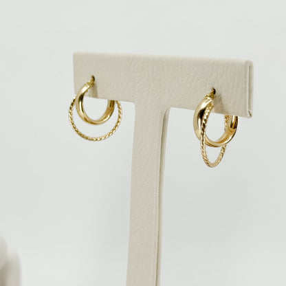 Aretes Argolla Doble Trenza