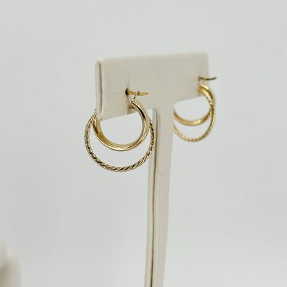 Aretes Argolla Doble Trenza