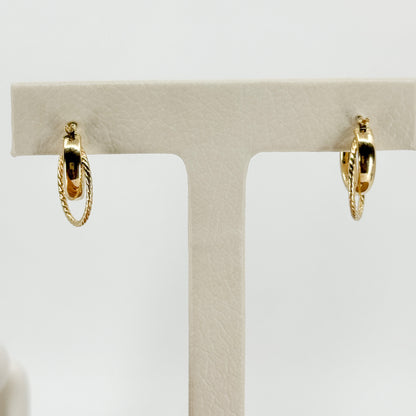 Aretes Argolla Doble Trenza