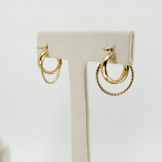 Aretes Argolla Doble Trenza