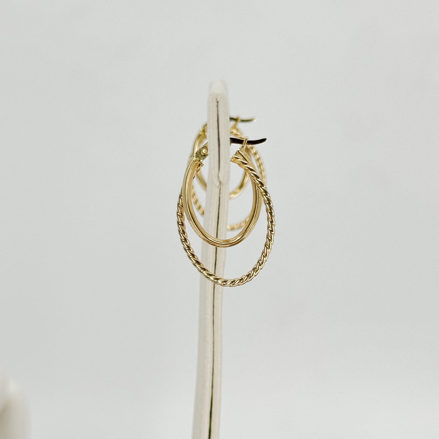 Aretes Argolla Doble Trenza Almendrada