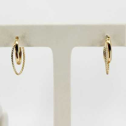 Aretes Argolla Doble Trenza Almendrada