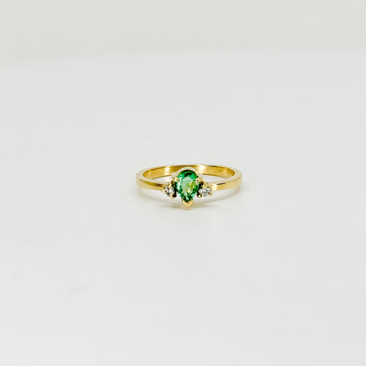 Anillo Esmeralda Grace – Esmeralda Natural y Diamantes en Oro 18K | Talla 6