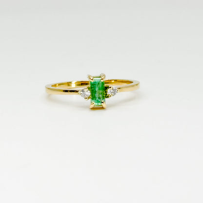 Anillo Esmeralda Lumière – Esmeralda Natural y Diamantes en Oro 18K | Talla 8