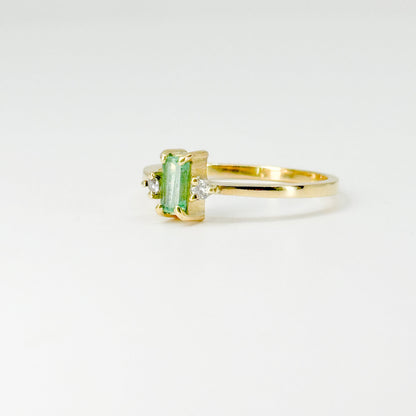 Anillo Esmeralda Lumière – Esmeralda Natural y Diamantes en Oro 18K | Talla 8