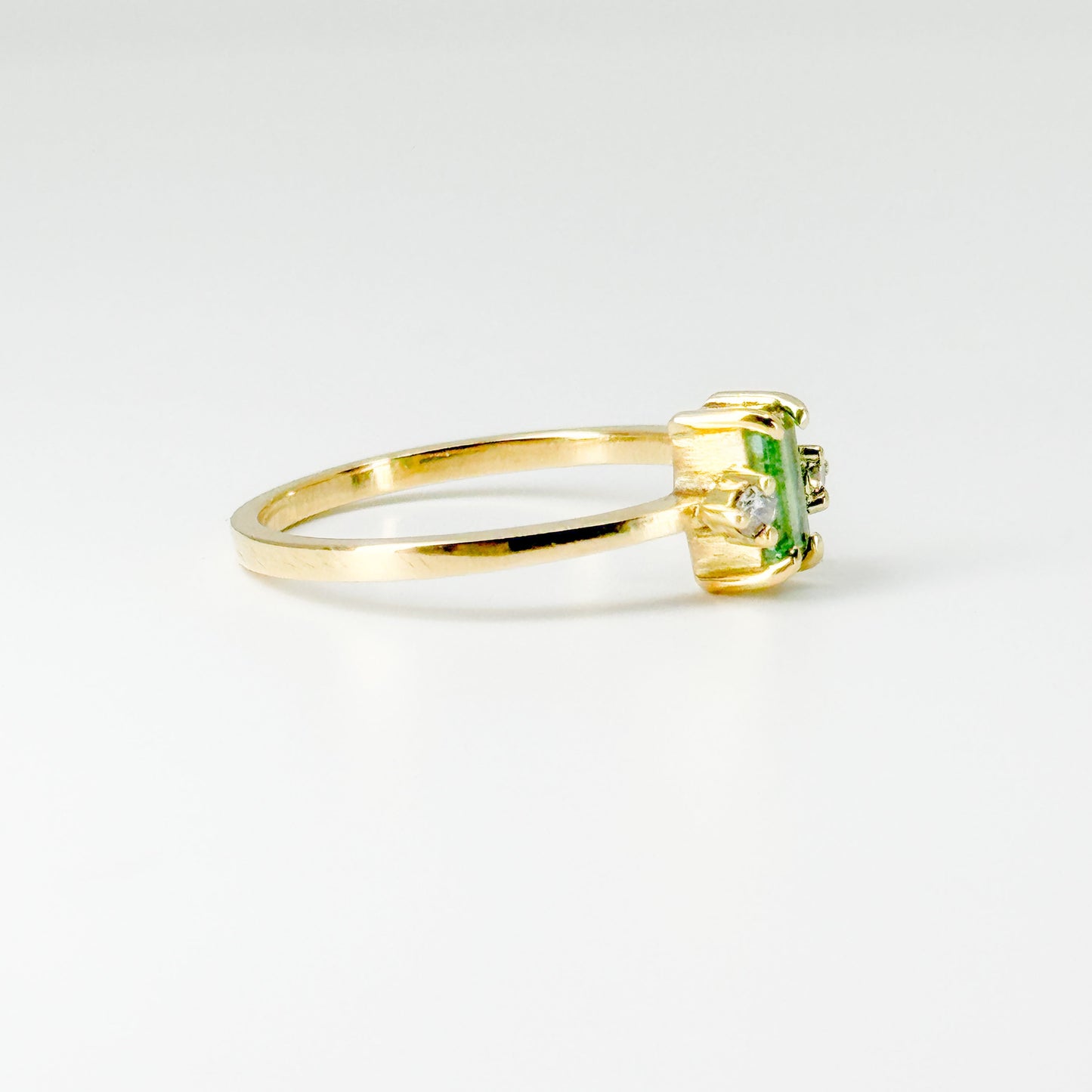 Anillo Esmeralda Lumière – Esmeralda Natural y Diamantes en Oro 18K | Talla 8