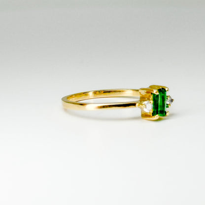 Anillo Esmeralda Élise – Esmeralda Natural y Diamantes en Oro 18K | Talla 8