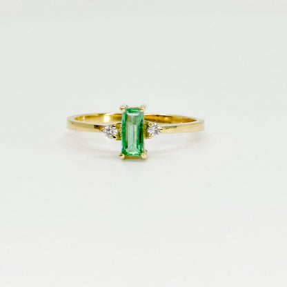 Anillo Esmeralda Éclat – Esmeralda Natural y Diamantes en Oro 18K | Talla 9