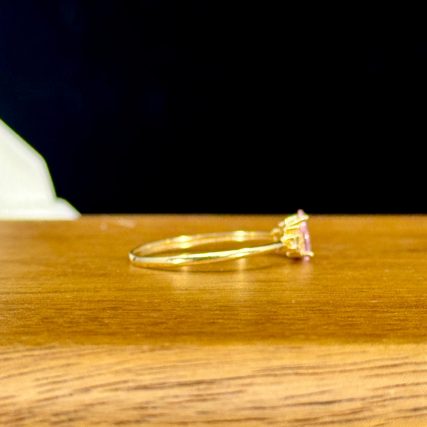 Anillo Pink Lumière – Cristal Rosa y Brillantes en Oro 18K | Talla 8.5