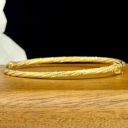 Bangle Golden Rope – Diseño Trenzado en Oro 18K | 6.5 cm de Diámetro