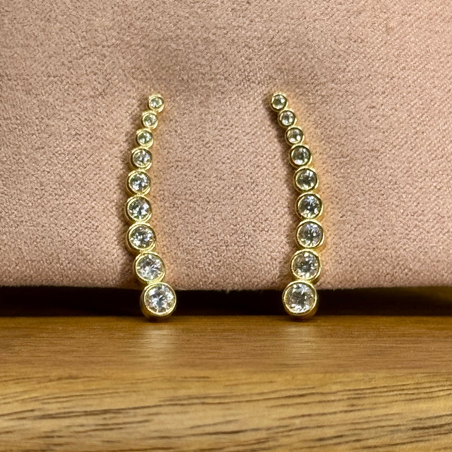 Aretes Éclat Impérial – Cristales Graduados en Oro 18K