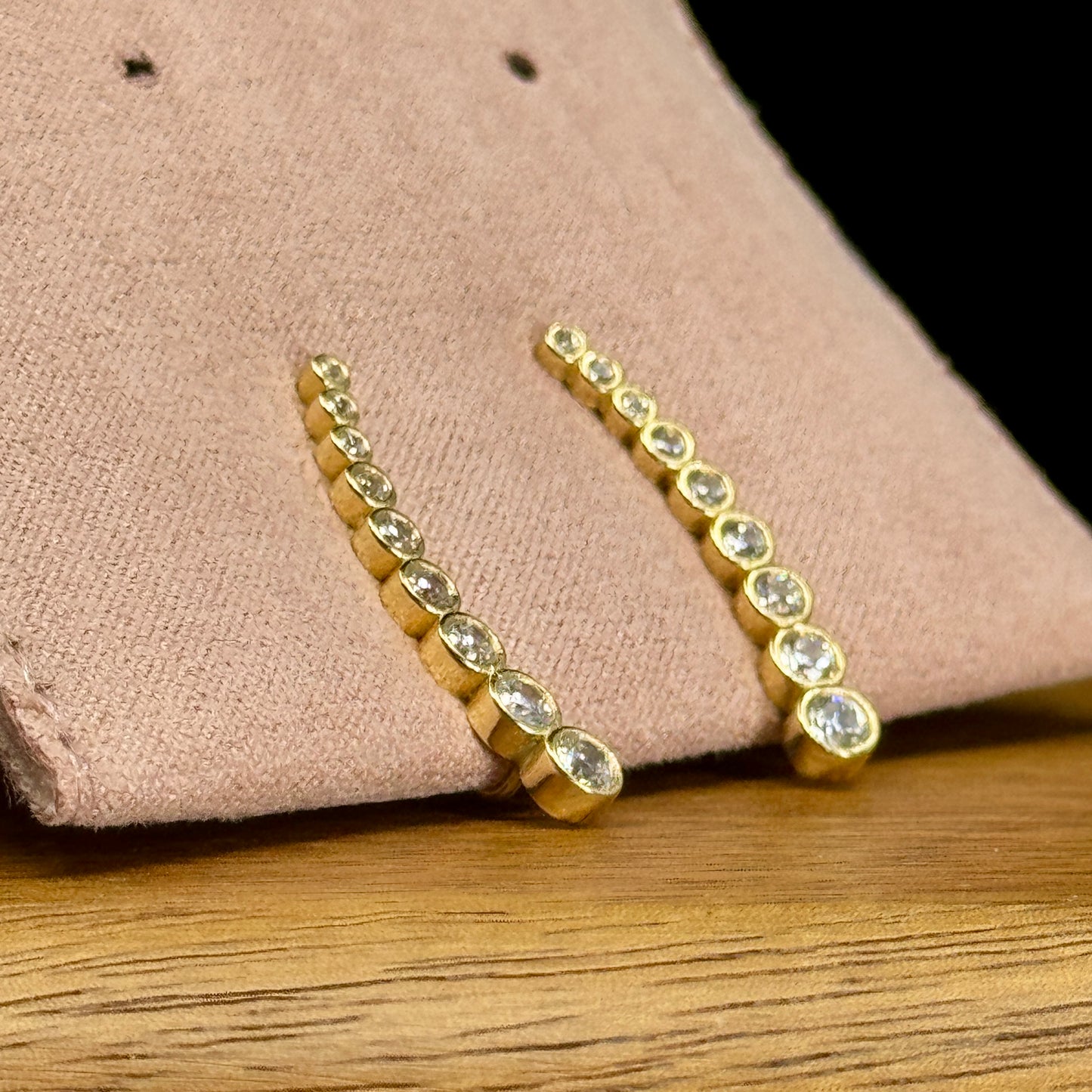 Aretes Éclat Impérial – Cristales Graduados en Oro 18K