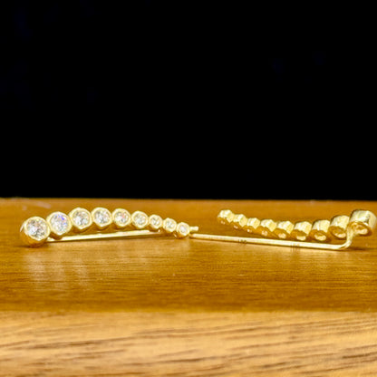 Aretes Éclat Impérial – Cristales Graduados en Oro 18K
