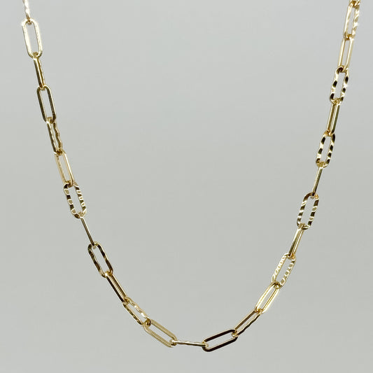 Cadena Paperclip Diamantada