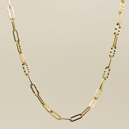 Cadena Paperclip Diamantada