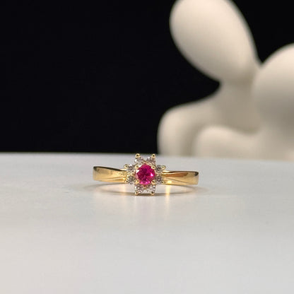 Anillo roseta Fuxia