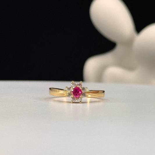 Anillo roseta Fuxia