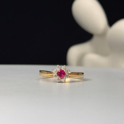 Anillo roseta Fuxia