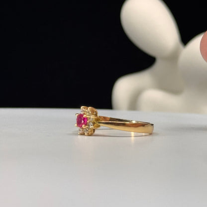 Anillo roseta Fuxia