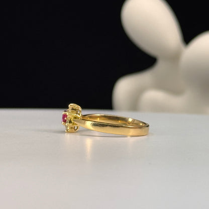 Anillo roseta Fuxia