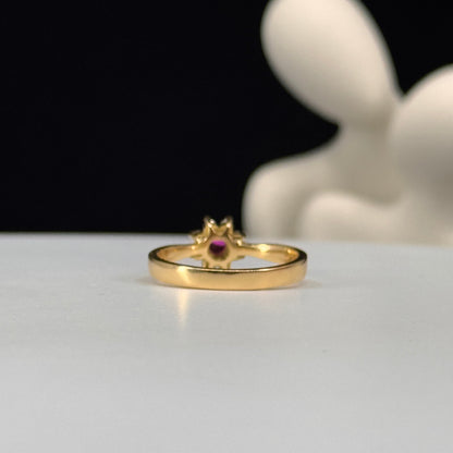Anillo roseta Fuxia