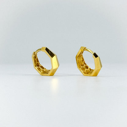 Argollas Heptágono Dorado