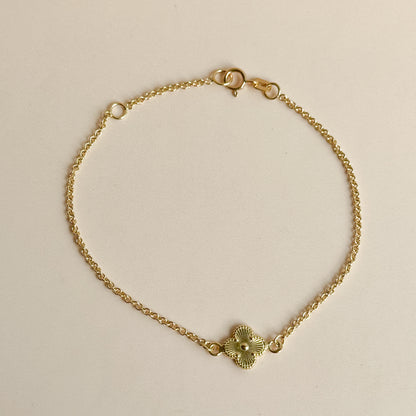 Pulsera Trébol Minimalista de Oro 18K