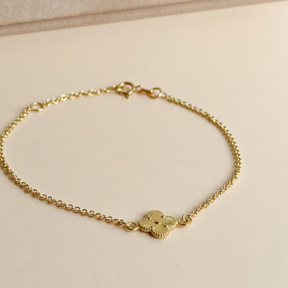 Pulsera Trébol Minimalista de Oro 18K