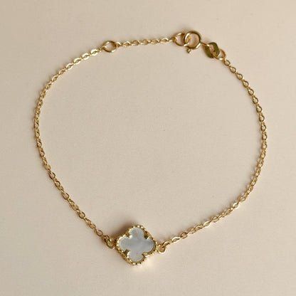 Pulsera Trébol de Nácar en Oro 18K