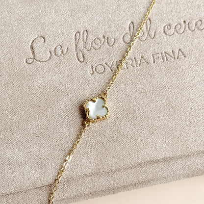 Pulsera Trébol de Nácar en Oro 18K