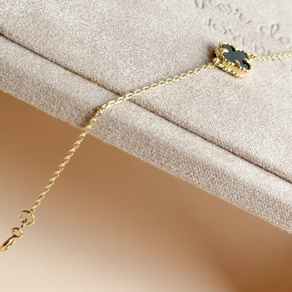 Pulsera Trébol de Ónix en Oro 18K