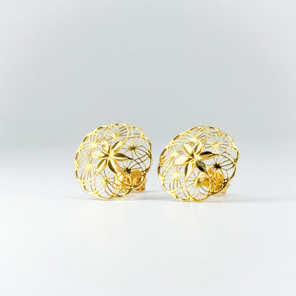 Aretes flor malla