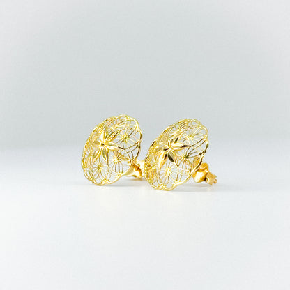 Aretes flor malla