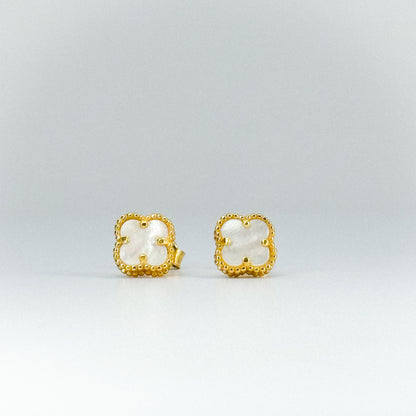 Aretes trébol nácar