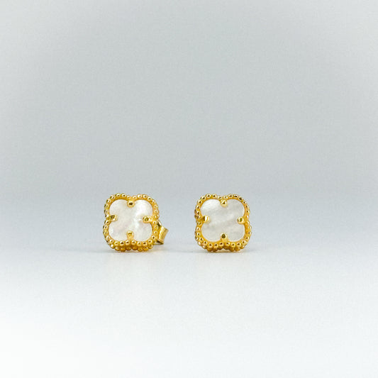 Aretes trébol nácar