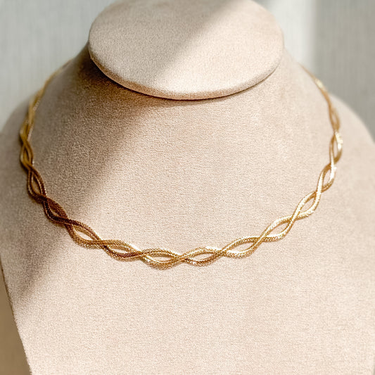 Collar Malla Trenzada de Oro 18K