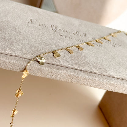 Pulsera Corazones Colgantes de Oro 18K
