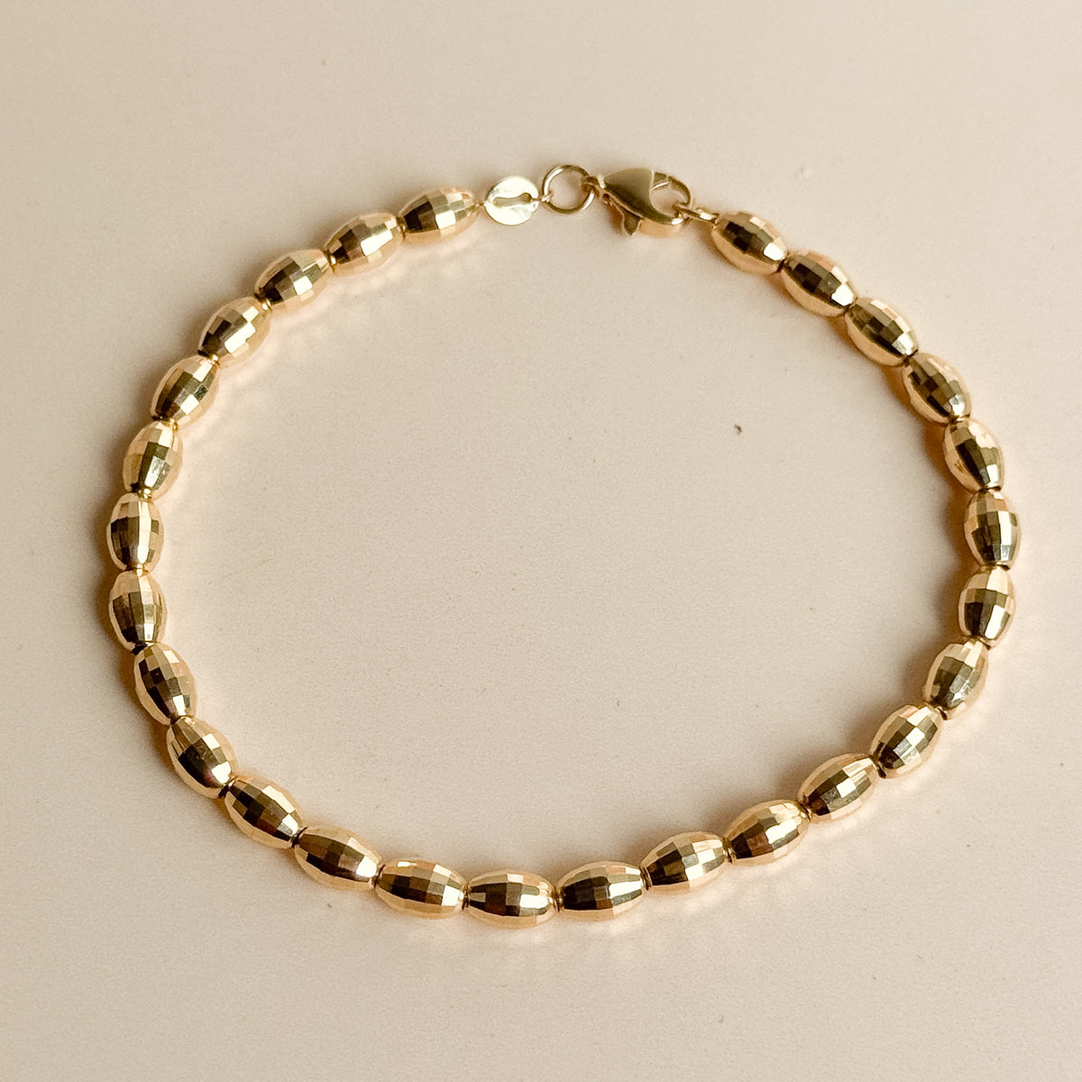 Pulsera de Esferas Facetadas de Oro 18K