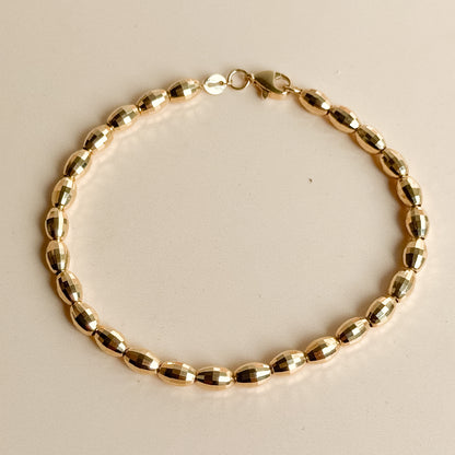 Pulsera de Esferas Facetadas de Oro 18K