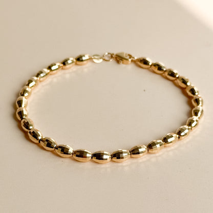 Pulsera de Esferas Facetadas de Oro 18K