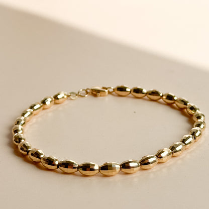 Pulsera de Esferas Facetadas de Oro 18K