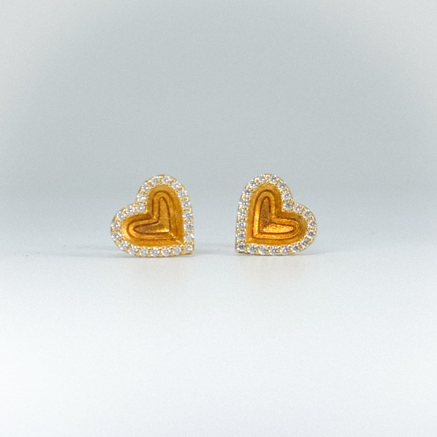 Aretes corazón brillo