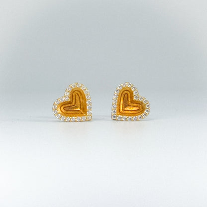 Aretes corazón brillo