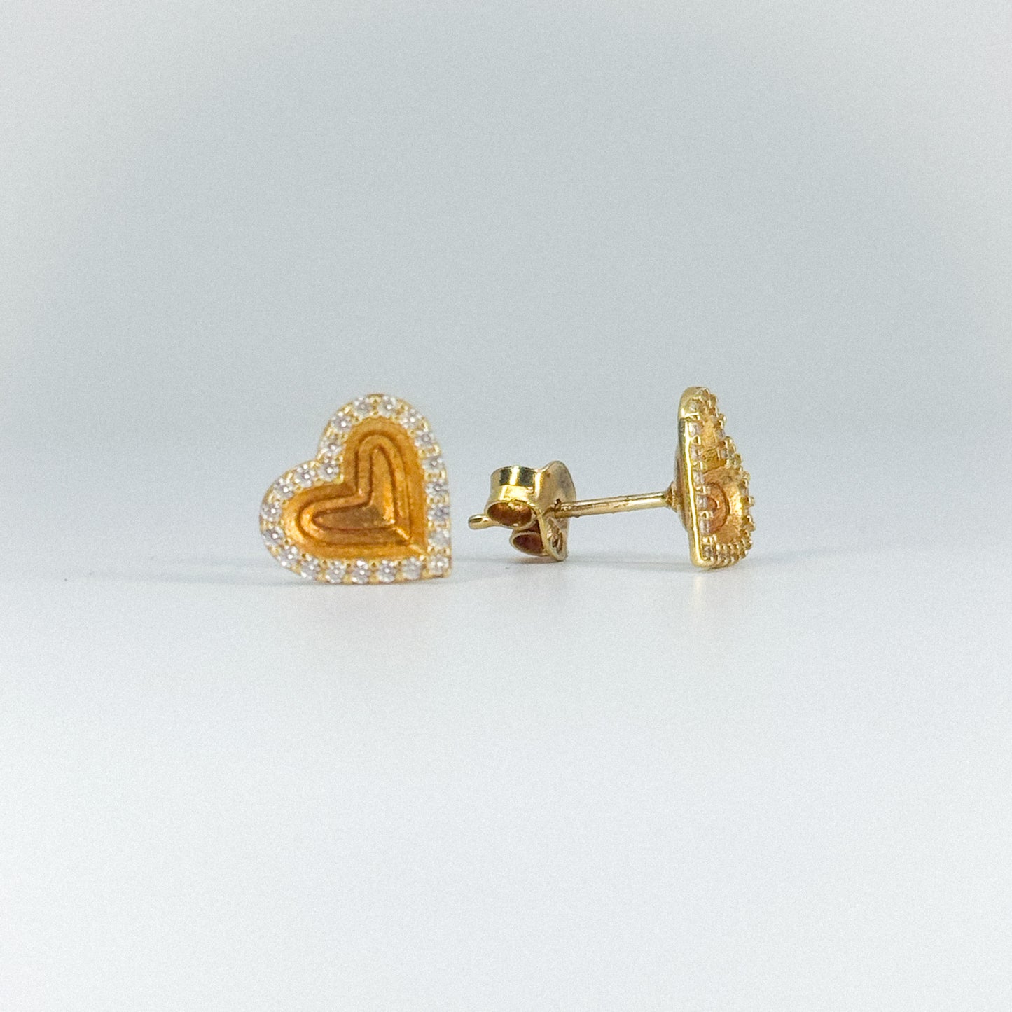 Aretes corazón brillo