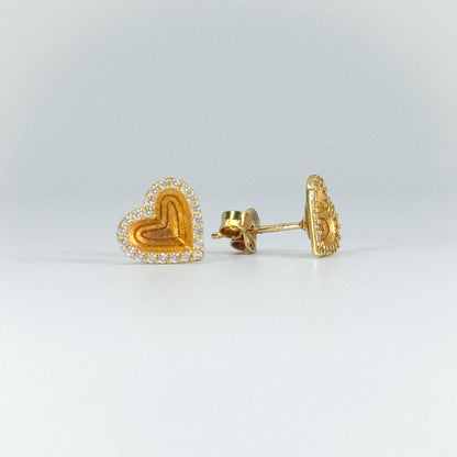 Aretes corazón brillo